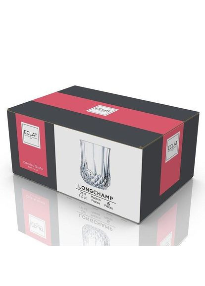Набор хрустальных низких стаканов Longchamp, 320 мл, 6 шт, Франция Eclat (303724392)