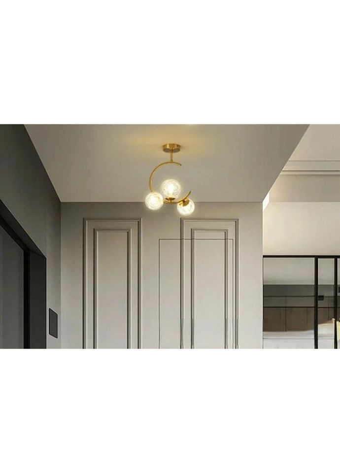 Стельова люстра на 3 лампочки 26439 Латунь 45х24х40 см. Sunnysky (324396167)