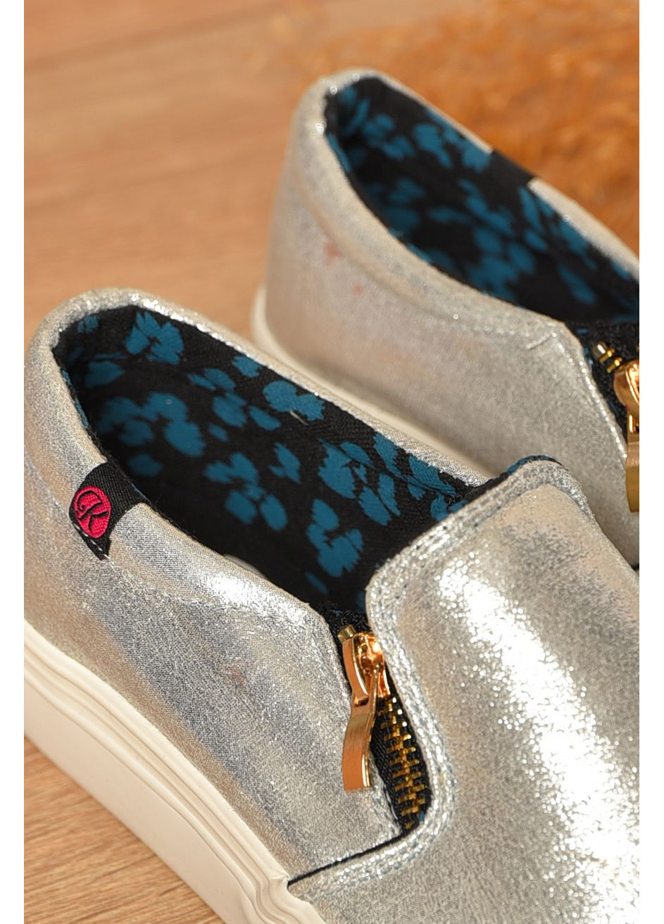 Сліпони жіночі сріблястого кольору Let's Shop (365410050)