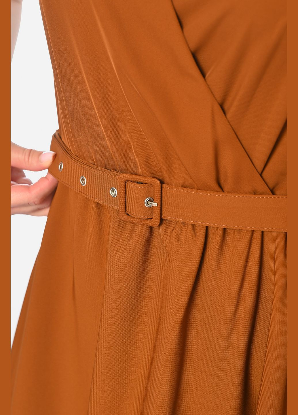 Коричневое джинсовое платье женское коричневого цвета а-силуэт Let's Shop однотонное