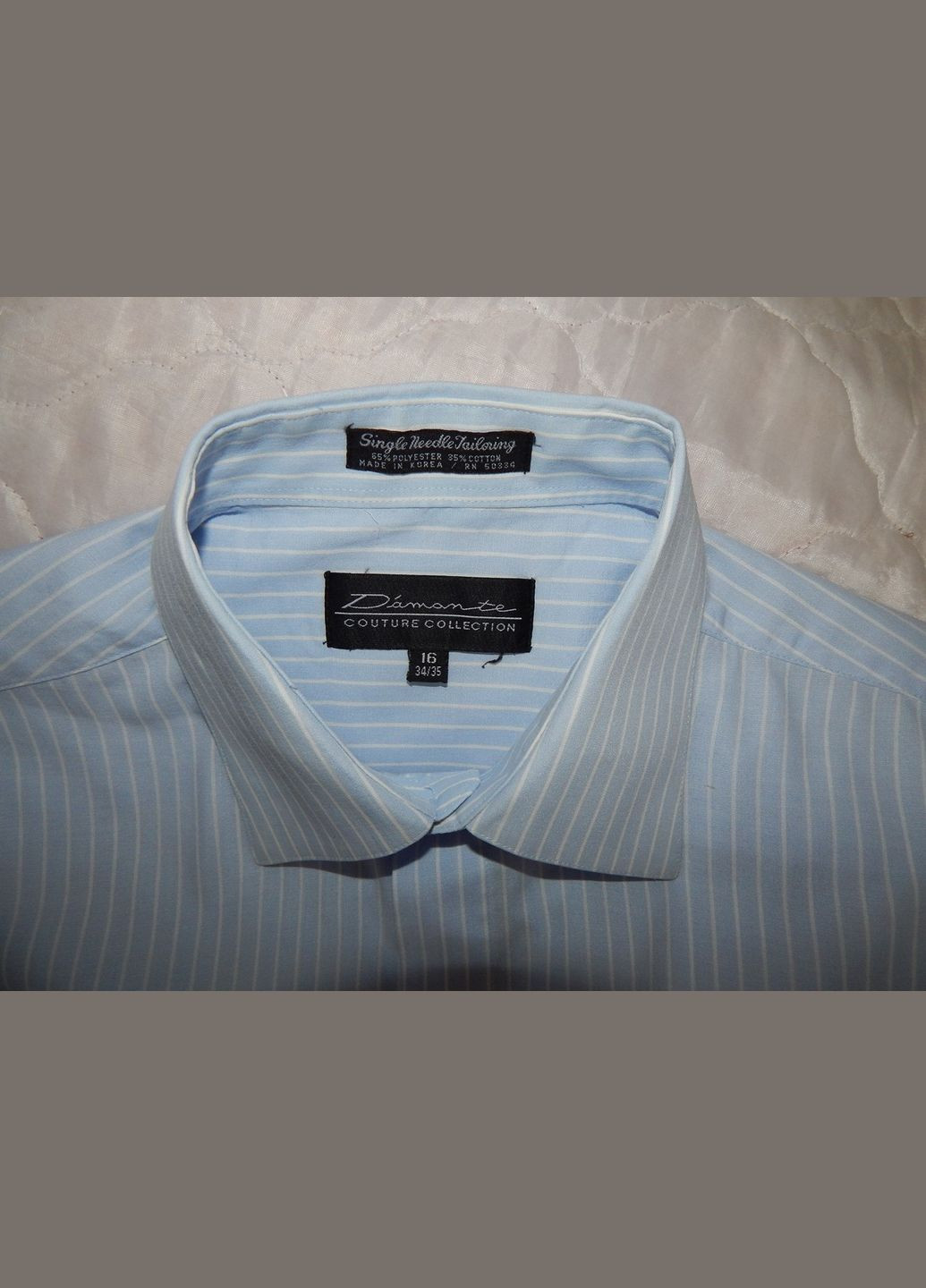 Голубой классическая рубашка однотонная No Brand