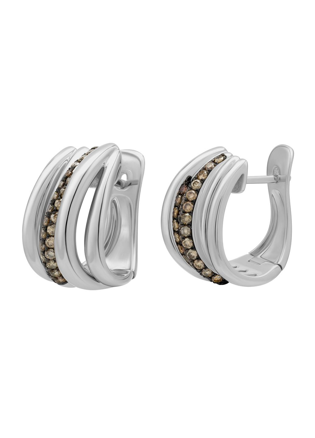 Серьги с коньячными бриллиантами английской застежкой Zarina (334875063)