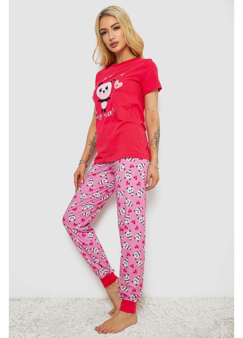 Розовая всесезон пижама женская с принтом,, 243r15888 Polkan
