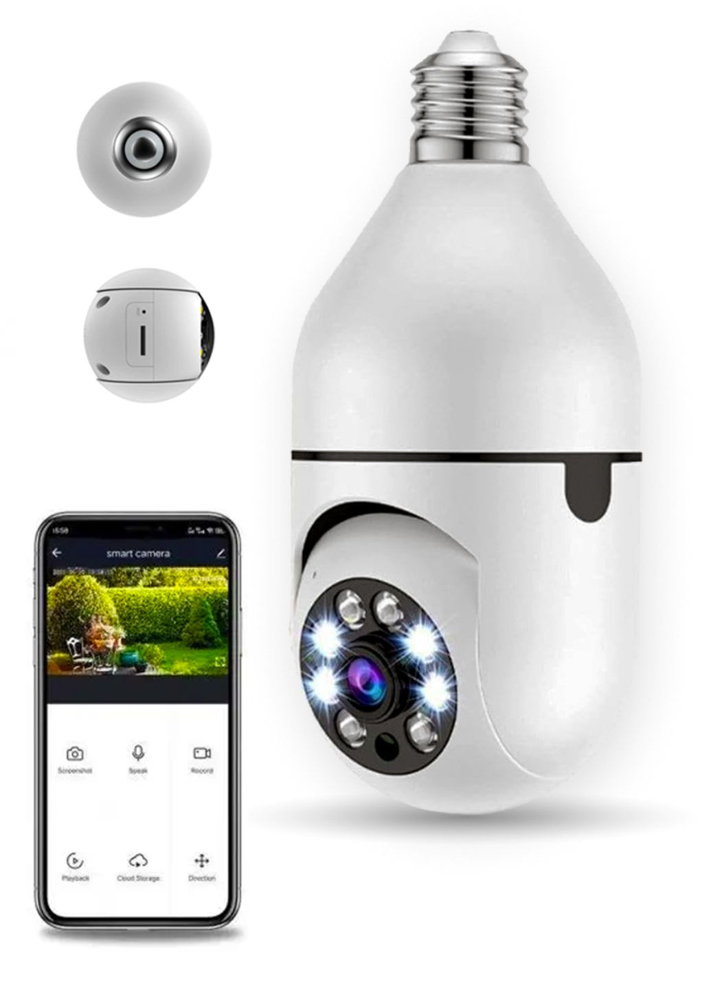 Камера-лампочка для дачі. Бездротова поворотна Wi-Fi камера день/ніч Tik-Tak (362297948)