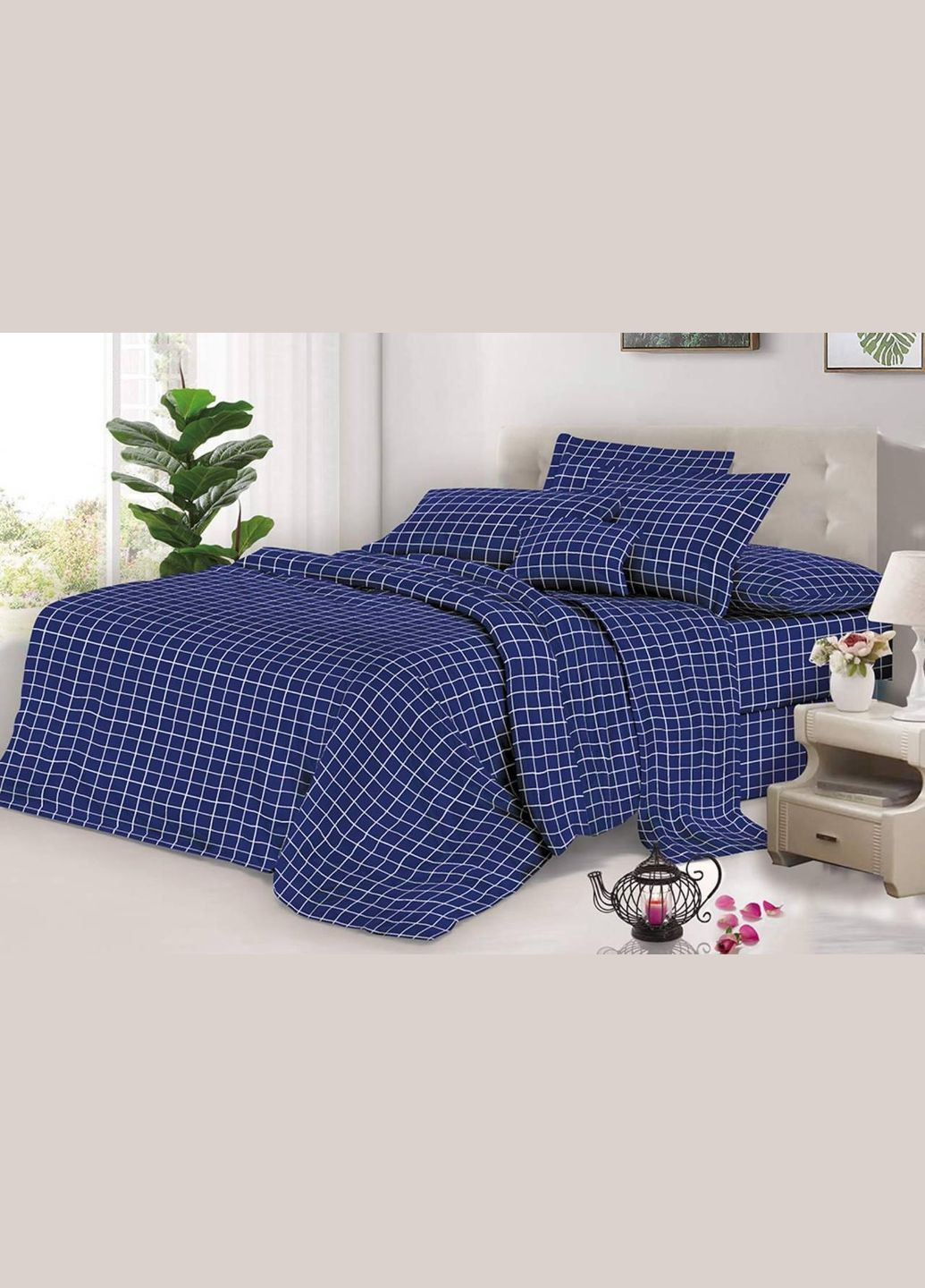 Євро комплект постільної білизни Бязь 3D Premium 200х220 см BPе-322 Vital-Textile (306435193)