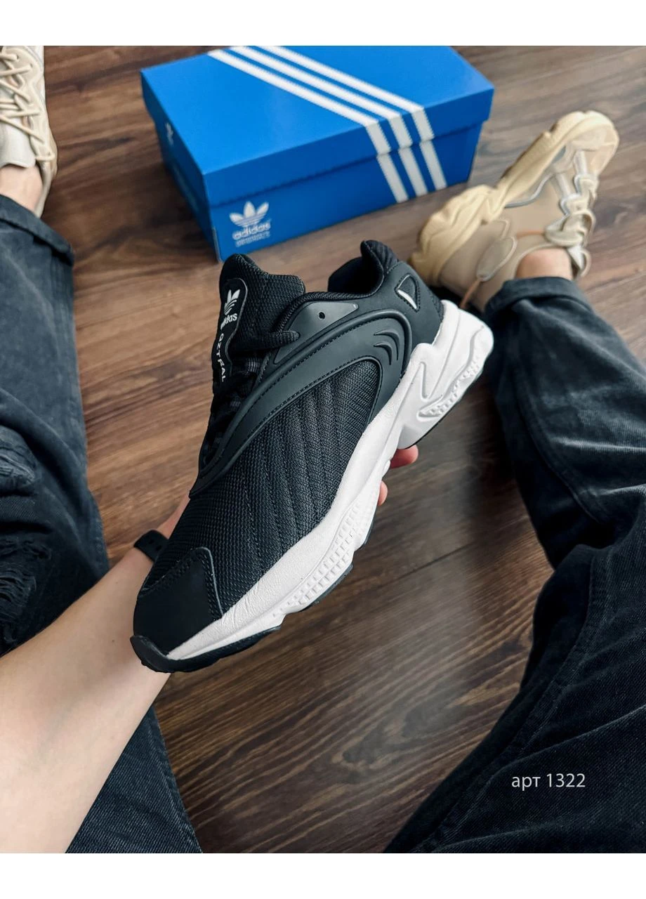 Черные демисезонные кроссовки black white adidas Oztral