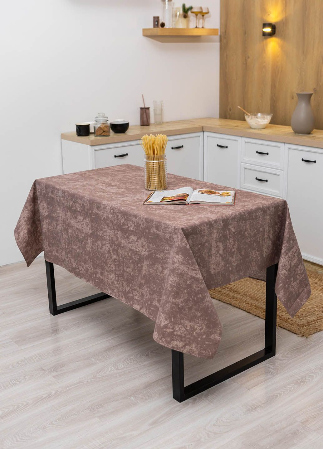 Скатертина з тефлоновим покриттям "Мармур рожевокоричневий" 1.2м х 1.8м Homedec - (318747134)