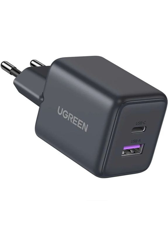 Зарядний пристрій 2xUSB 30W (USB-A + USB-C) X516 Gan сірий Ugreen (370621310)