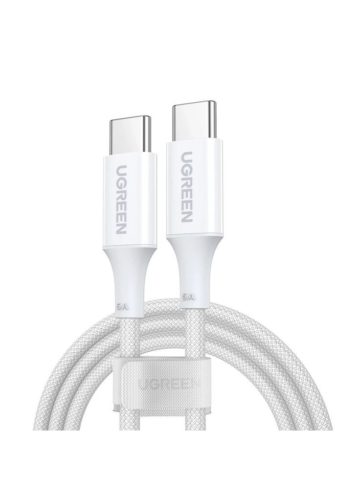 Кабель 5 ампер швидкісний US557 USB-C — USB-C 100W 1 метр білий Ugreen (305465216)