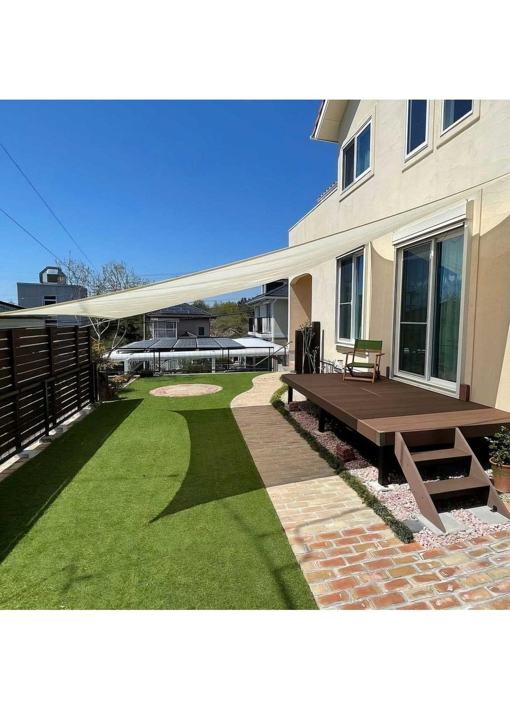 Тент навіс затінюючий прямокутний 3х6м сітка (Молочний) No Brand (332634800)