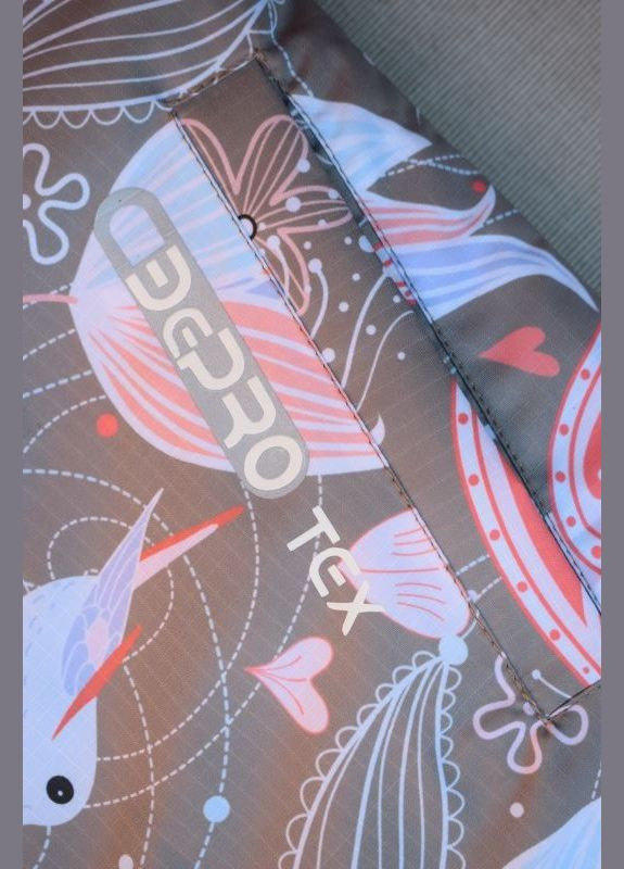 Комбинированная детская демисезонная мембранная термо куртка 6487 122 см 6487-серый с принтом Be easy