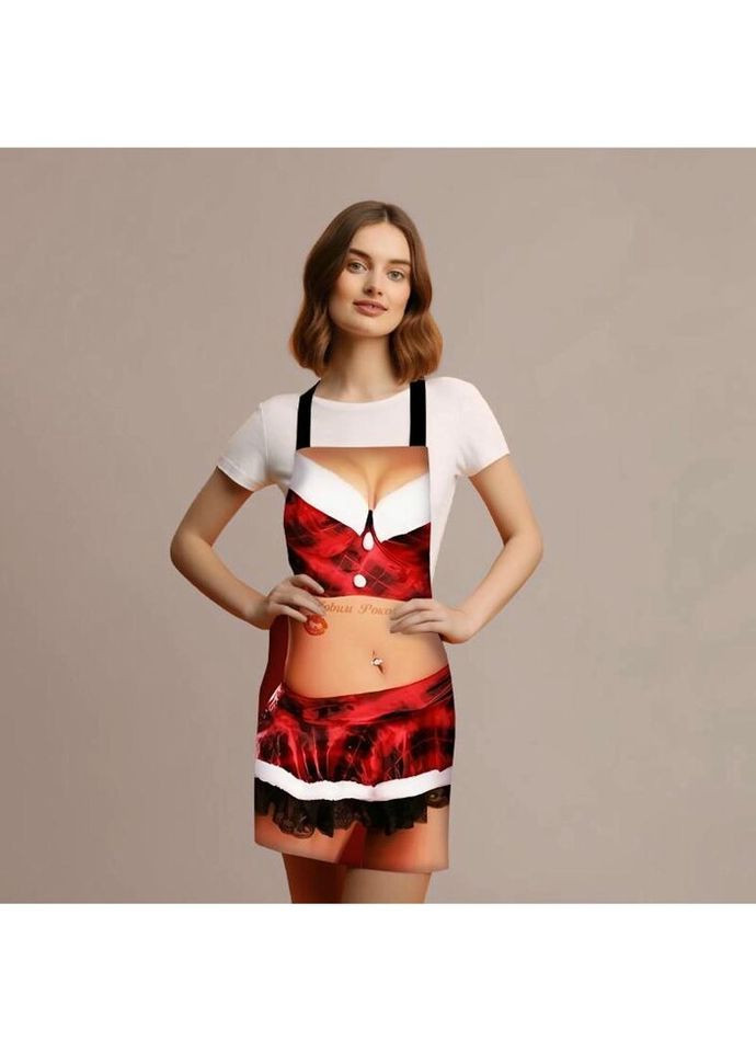 Фартух 3D новорічний Новорічні вогники для коханої 4185 17582 80х60х24 см FlexDress (336147959)