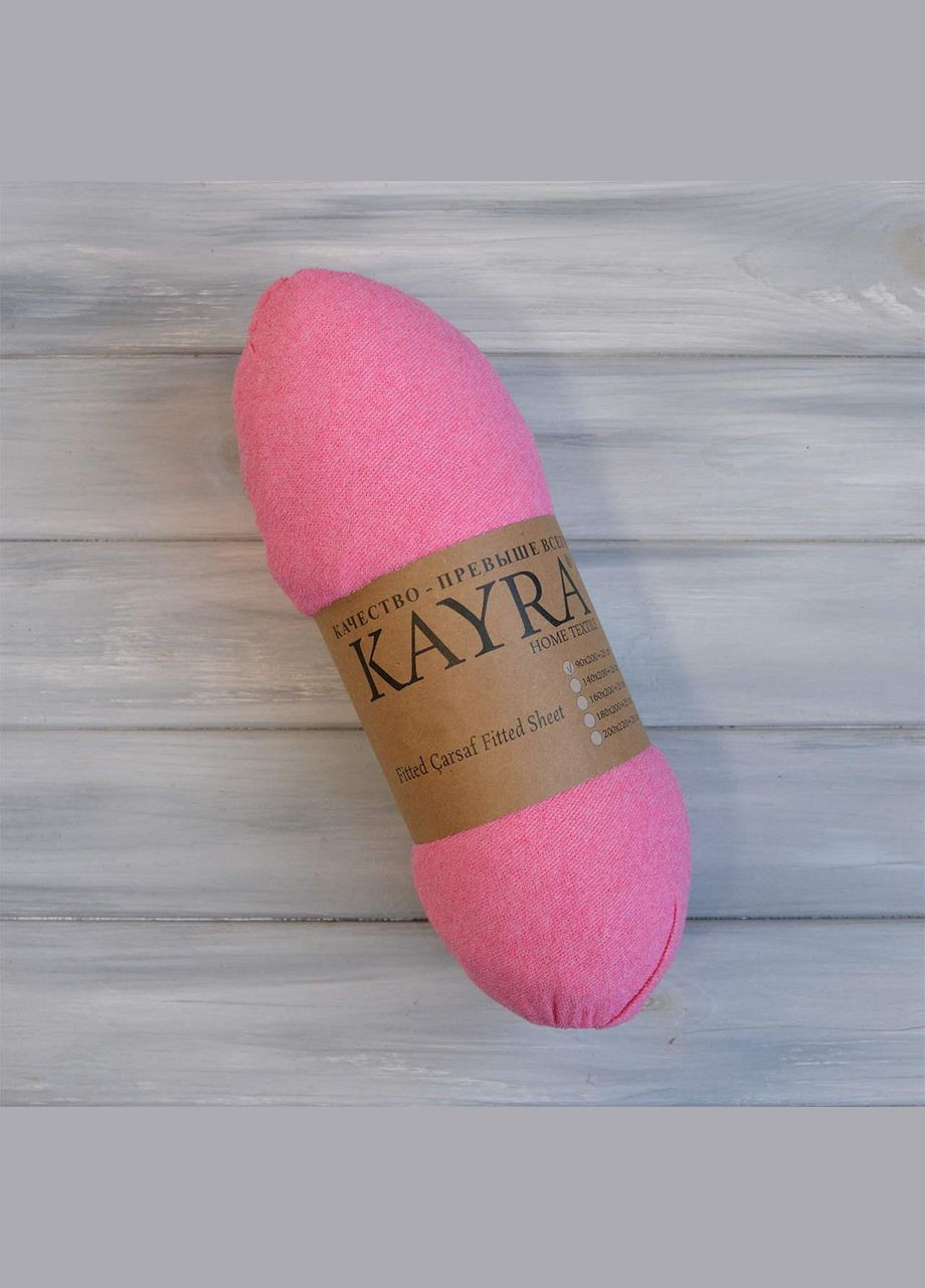 Простирадло 180х200+25 см махрове на резинці Малинове Kayra (318387461)
