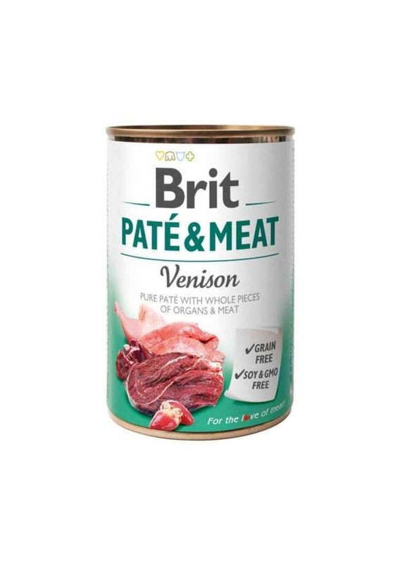Консервированный корм с олениной для собак PATE & MEAT Venison - 400 г Brit (327062646)
