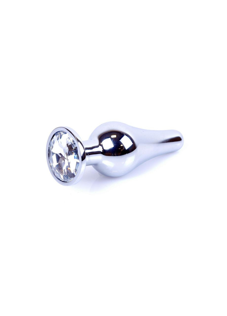 Анальна пробка з кристалом для початківців анальний плаг для новачків з каменем Jewellery Silver Butt Plug Boss (317748009)