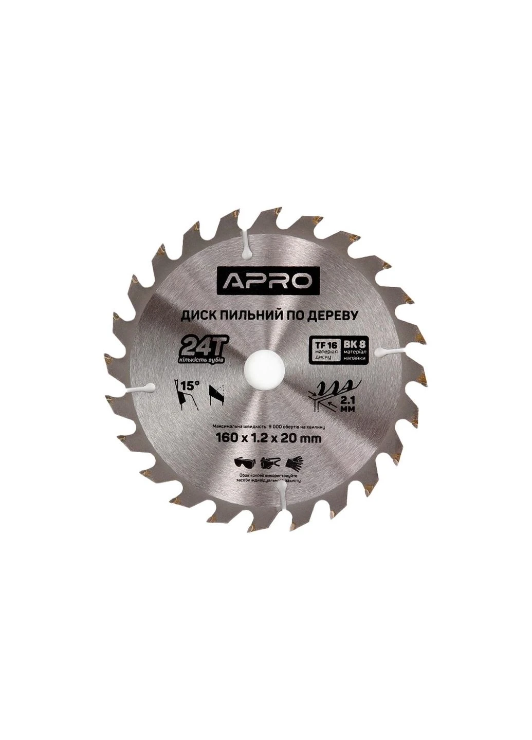 Диск пильный по дереву 160 x 20мм x 24T Apro (388519219)