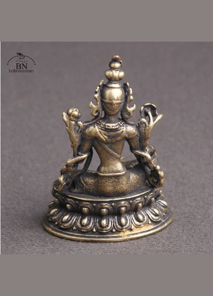 Античная ретро медная бронзовая латунная статуэтка фигурка Будды Зеленая Тара No Brand (292260621)