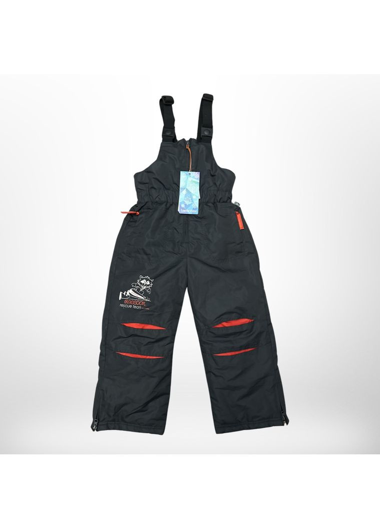 Дитячий зимовий напівкомбінезон Чорно - червоні (0170) Quadri foglio (361034807)