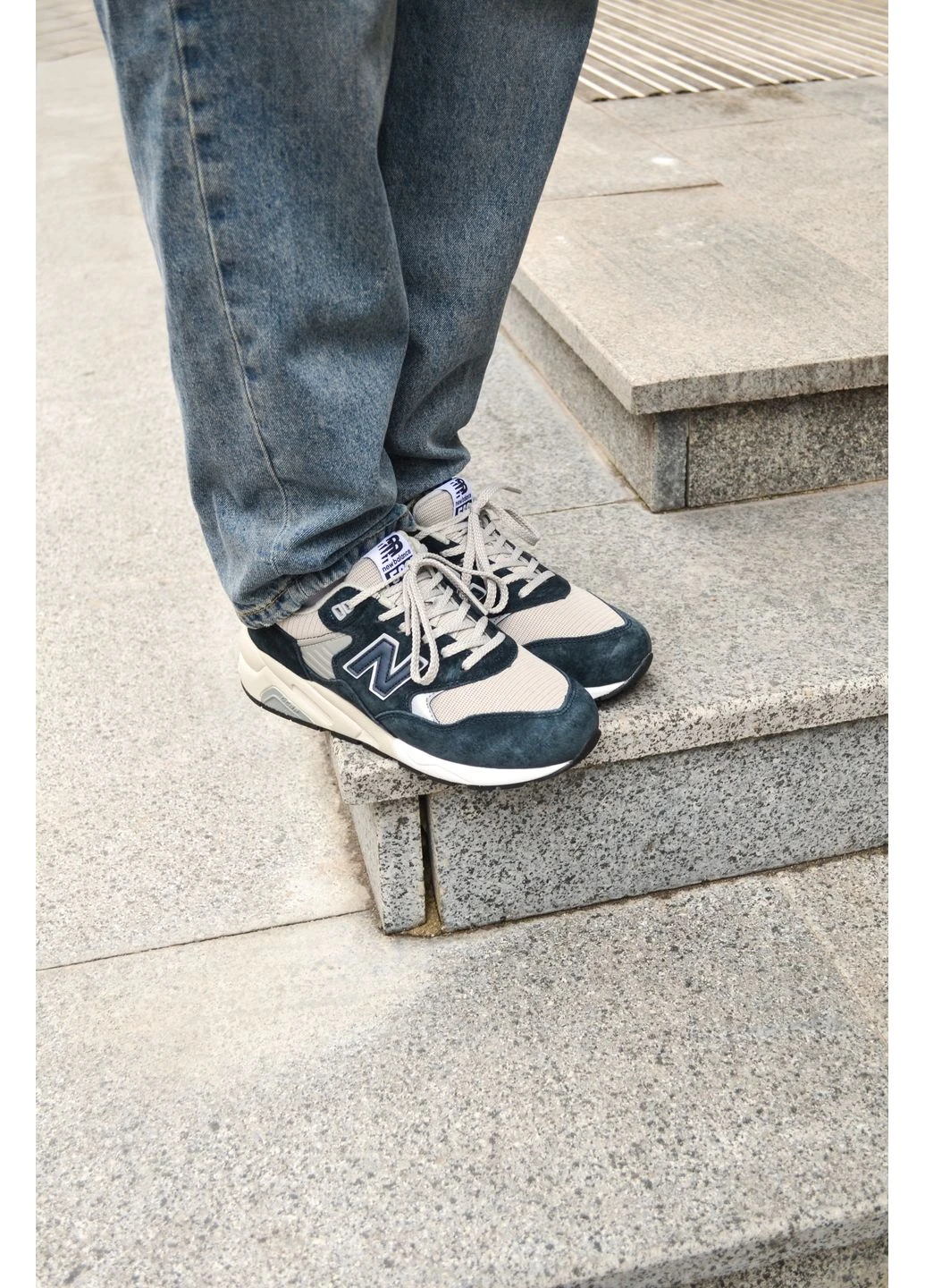Сірі Осінні кросівки чоловічі new balance 580 blue grey нью беланс 580 No Brand
