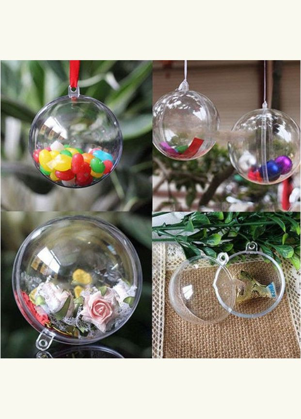 Заготовка роз'ємна Куля, для декору, акрил, 8 см, прозора No Brand (341730635)