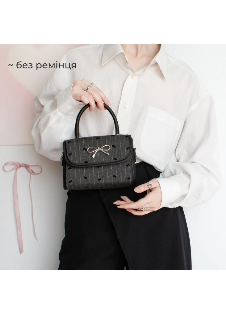 Міні сумка з ручкою вінтажний стиль класичний крос-боді для дівчини маленька з милими бантиками на магніт містка coquette casual No Brand (366969476)