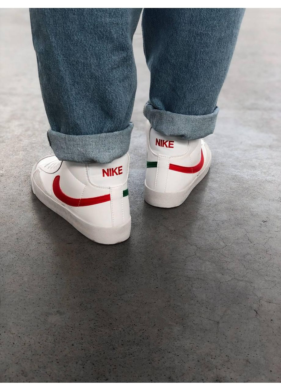 Белые демисезонные кроссовки мужские nike blazer high vintage swoosh найк блейзер No Brand