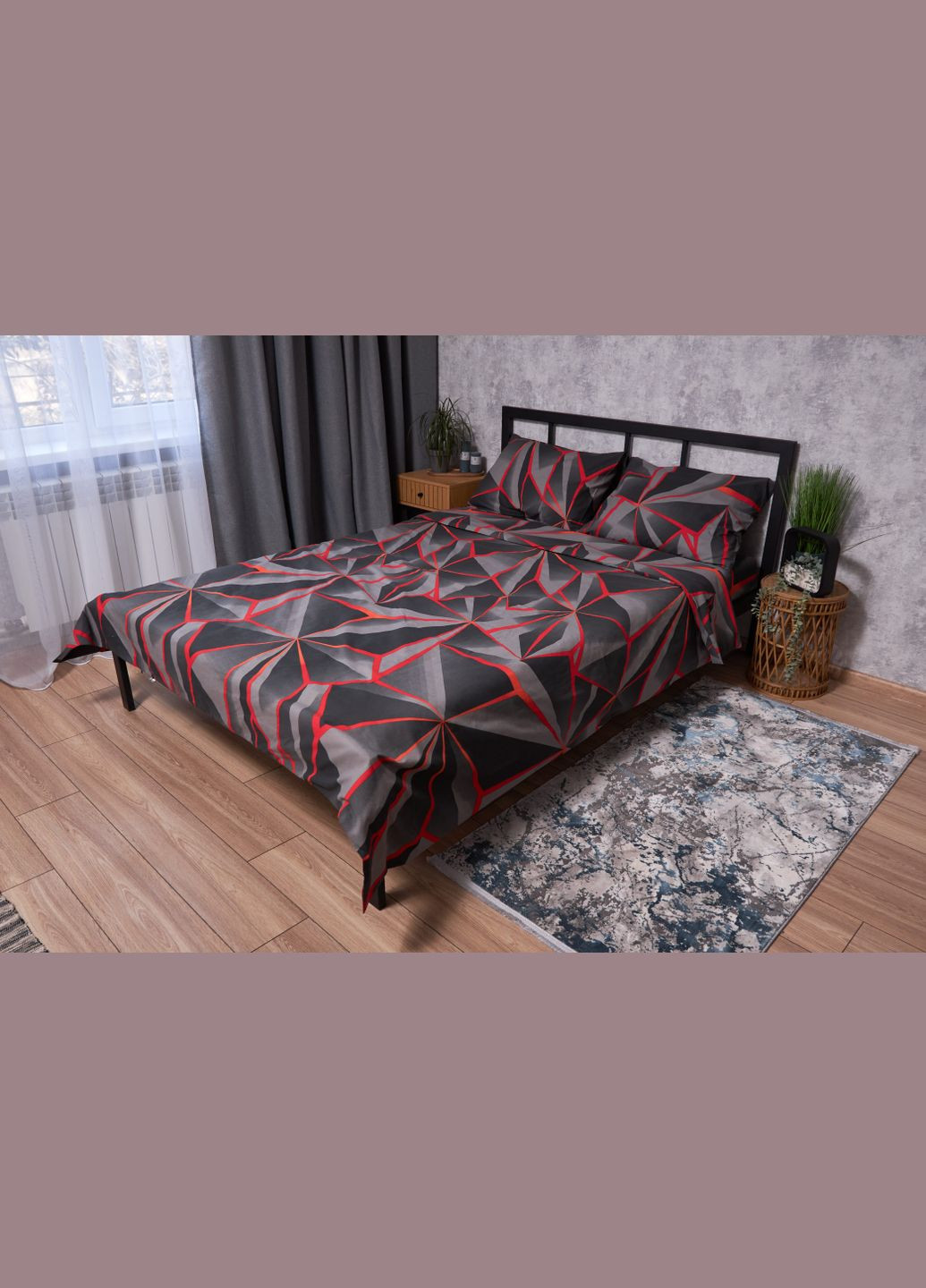 Комплект постельного белья Бязь Gold Люкс «» полуторный 143х210 наволочки 4х70х70 (MS-820002247) Moon&Star Geometry (286762520)