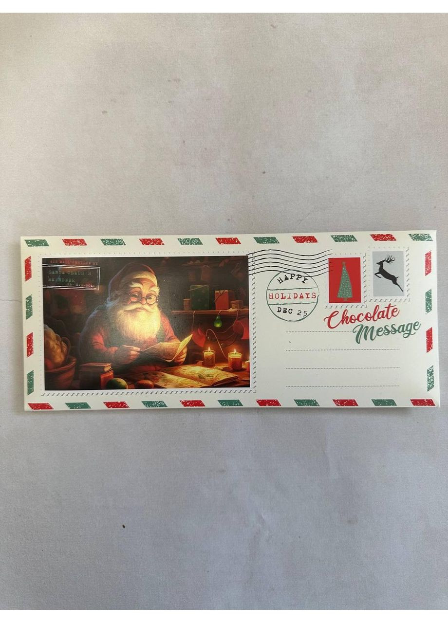 Шоколад Chocolate Message Открытка Санты 90 г No Brand (369622715)