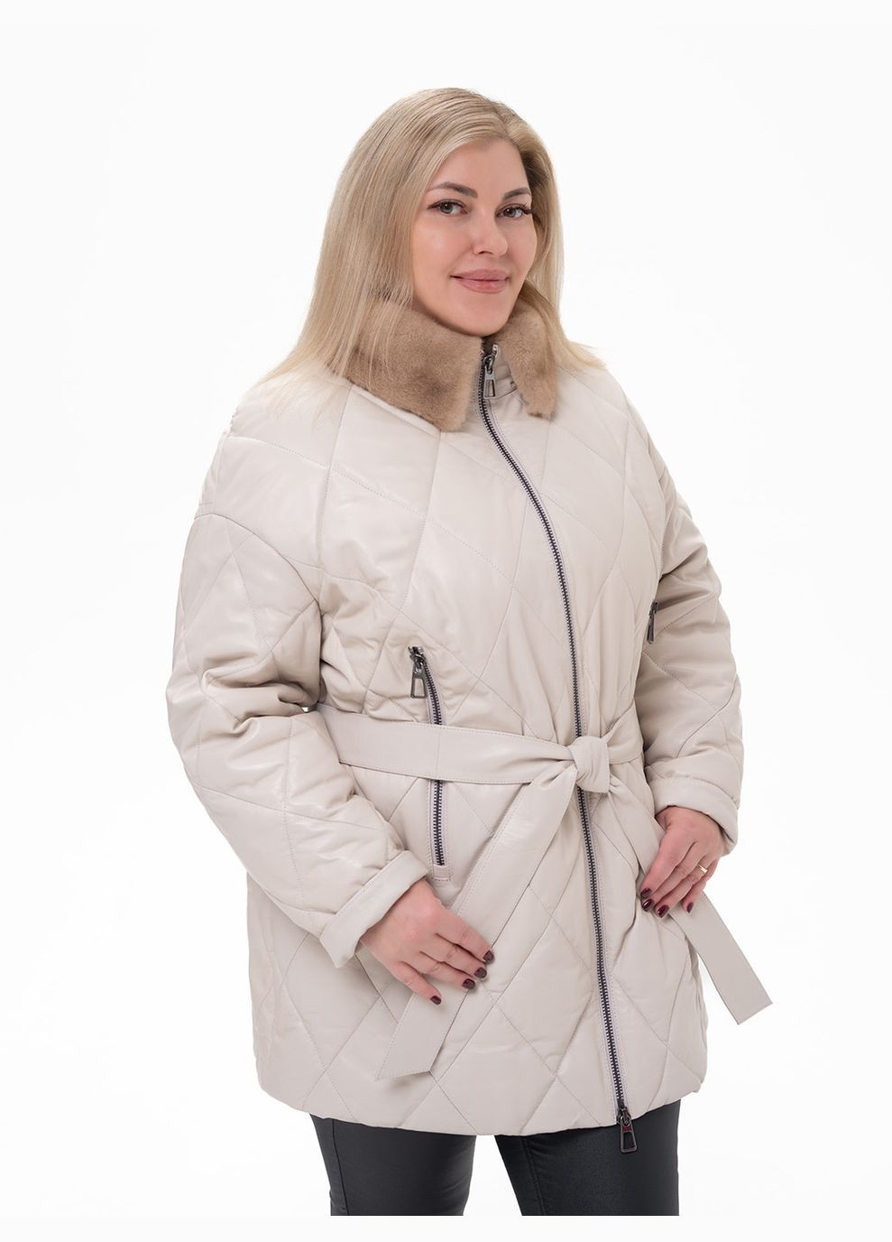 Жемчужный зимний Пуховик Fabio Monti