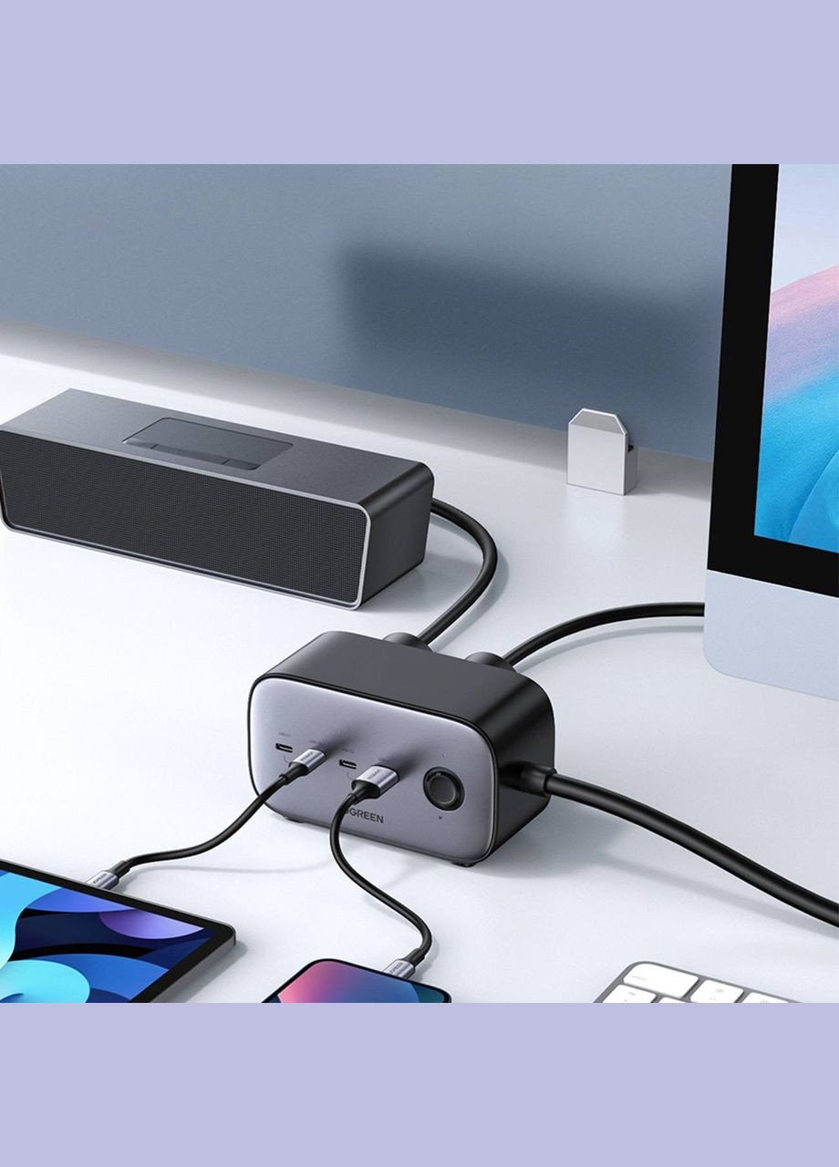 Зарядний пристрій 4xUSB 100W (3хUSB-C + USB-A + 2xSchuko) CD270 Nexode Pro Ugreen (315435401)