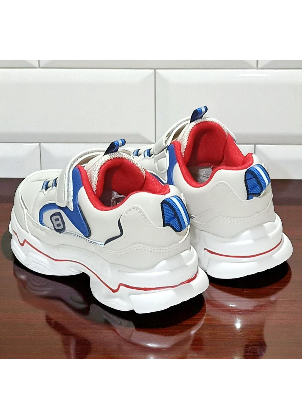 Білі Осінні ортопедичні кросівки на липучці для хлопчика клібі Clibee