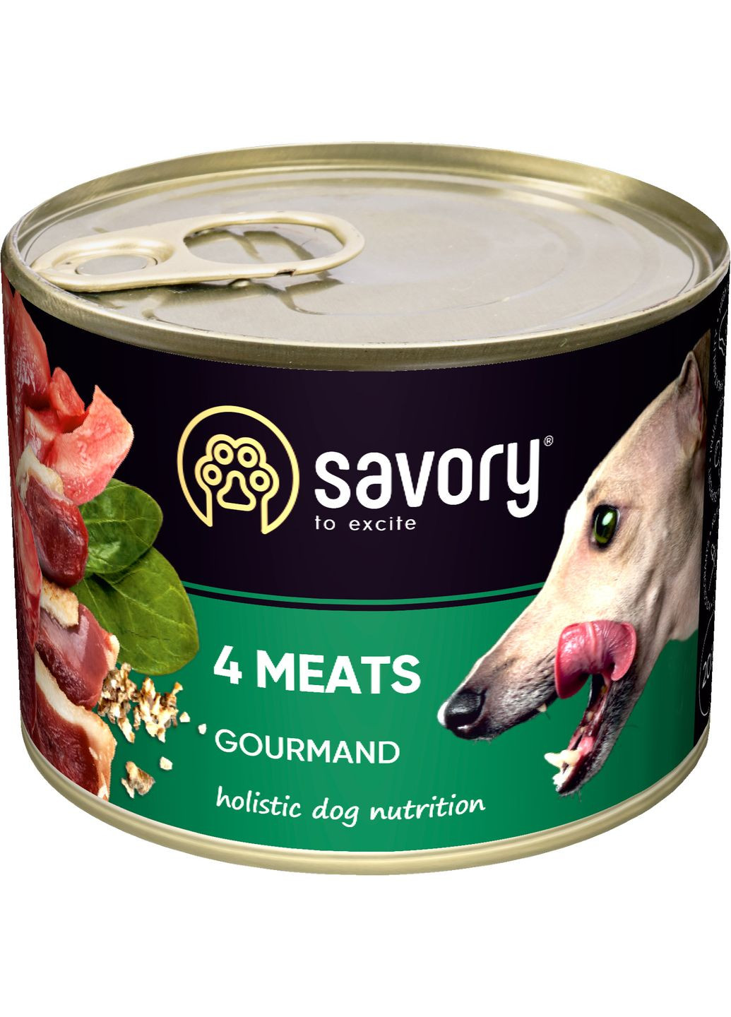 Вологий корм для дорослих собак з чотирма видами м'яса 200 г (30389) Savory (364787253)