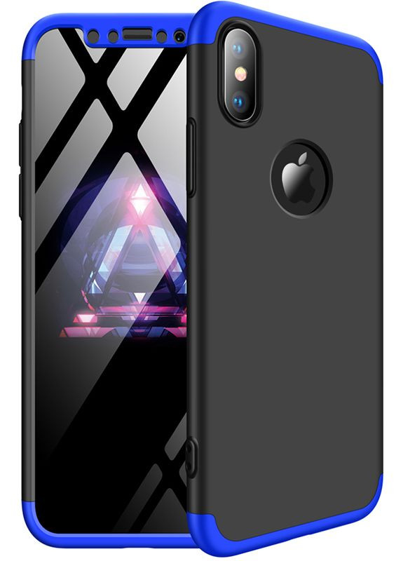 Чехол-накладка 3 in 1 Hard PC Case Apple iPhone X Blue/Black GKK (301470072)