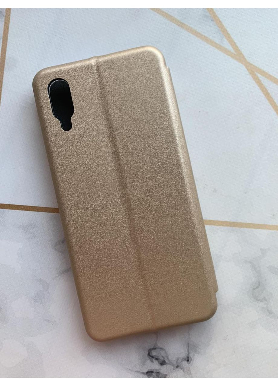 Чехол-книга золотой с рисунком Samsung Galaxy A02/A022 (2021) Куроми (принт 390) Creative (360712200)