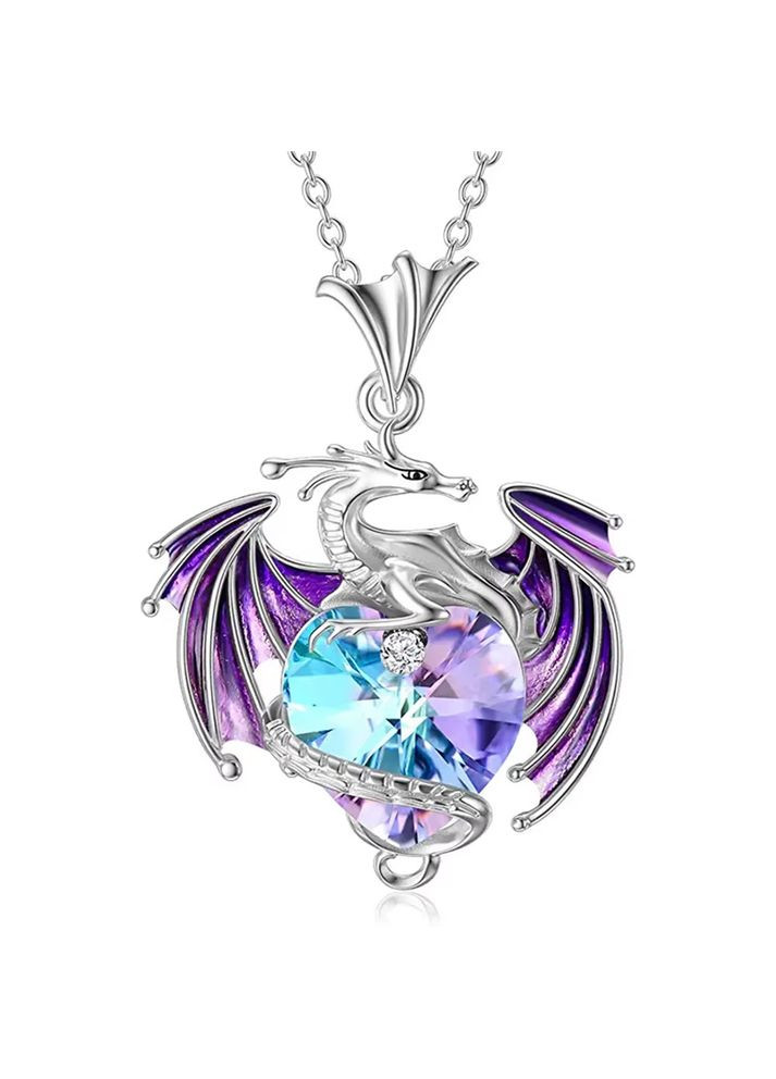 Кулон Подвеска синий фиолетовый дракон Dragon с кристаллом камнем No Brand (337716509)