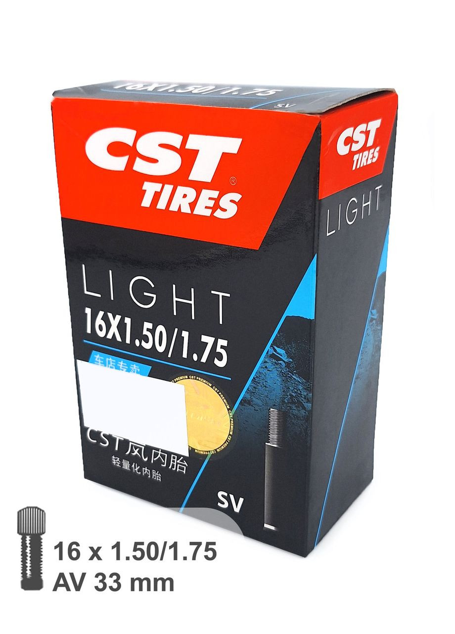 Камера велосипедная Light 16x1.5/1.75 AV 33 мм (G0001340) CST (355802913)