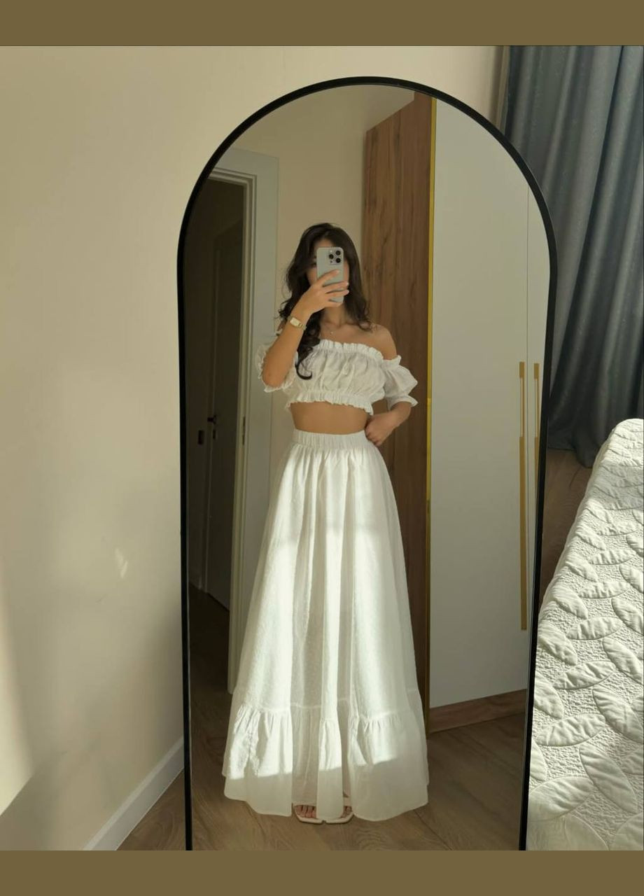 Жіночий костюм укорочена блуза та спідниця максі MonCher (330255392)