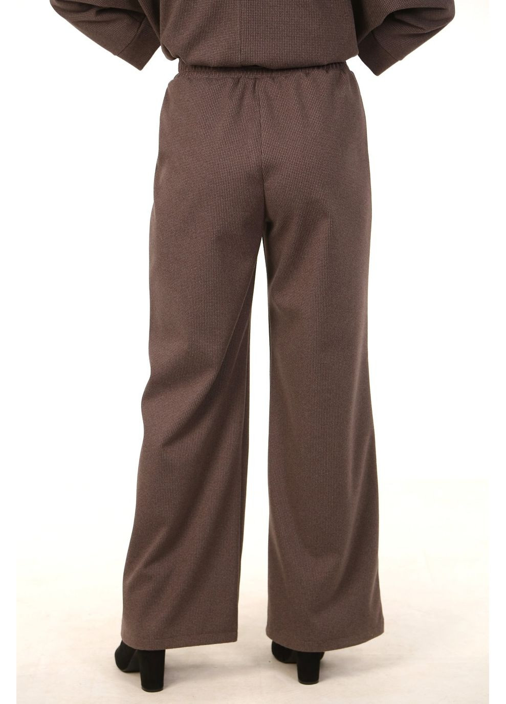 Штани теплі жіночі 0382 сіро-коричневі гусяча лапка Актуаль (365656343)