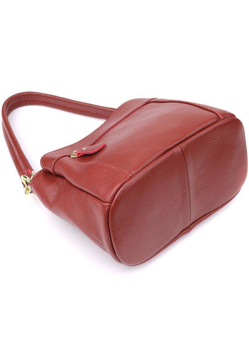 Яркая женская кожаная сумка с тремя секциями 22981 Vintage (347580016)