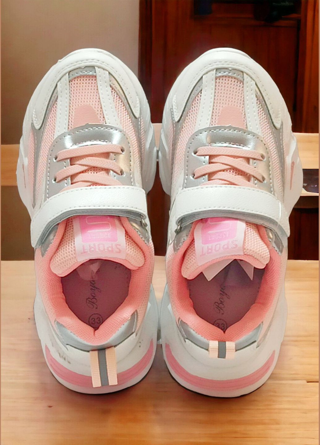 Белые демисезонные детские кроссовки для девочки 9041 Boyang