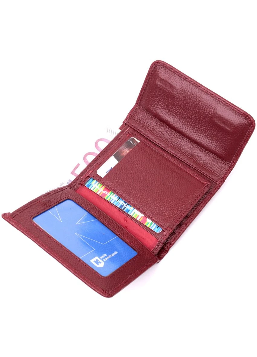 Кожаный женский кошелек с монетницей 19480 Бордовый st leather (341252407)