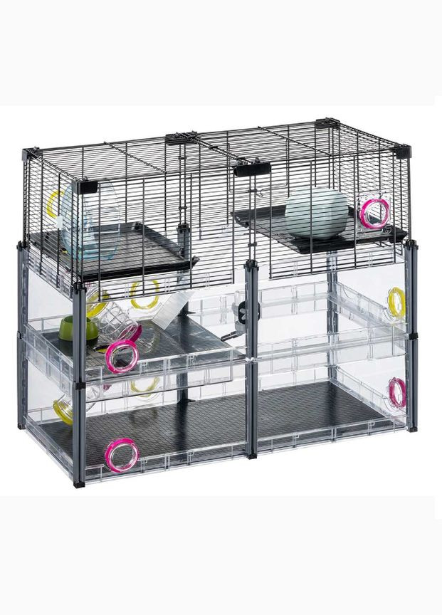 Модульна клітка для гризунів з аксесуарами Multipla Hamster Crystal 72,5*37,5*62 см 57007617 Ferplast (284282859)