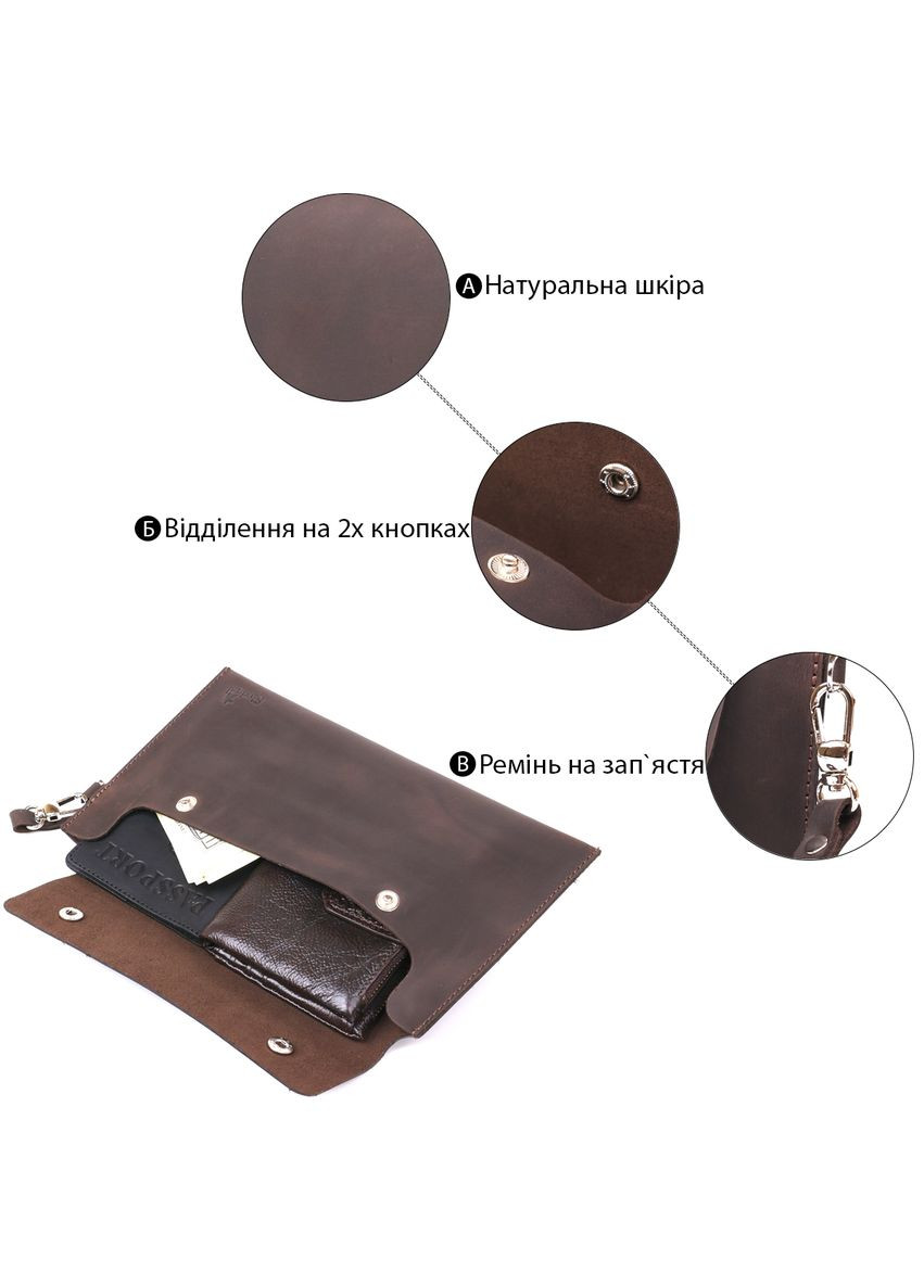 Шкіряна вінтажна тревел-косметичка коричневий 16428 Shvigel (335425623)