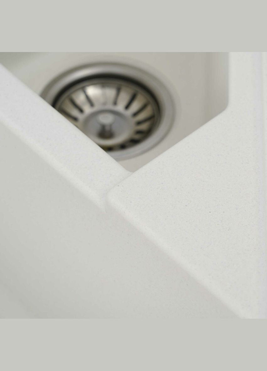 Гранітна мийка для кухні 9950 PANDORA матова Біла Platinum (336932896)