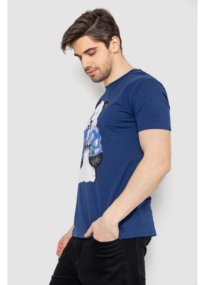 Синяя футболка мужская с принтом Sport Line