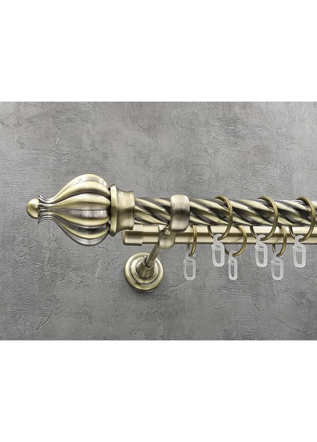 Карниз Таджа кручена штанга подвійний відкритий 25/19 мм 160 см Антик Quadrum (352778467)