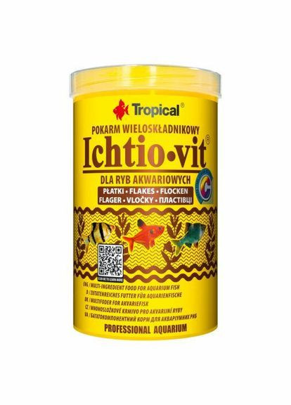 Сухой корм Ichtio-Vit для всех аквариумных рыб, 200 г (хлопья) (*) Tropical (323154049)