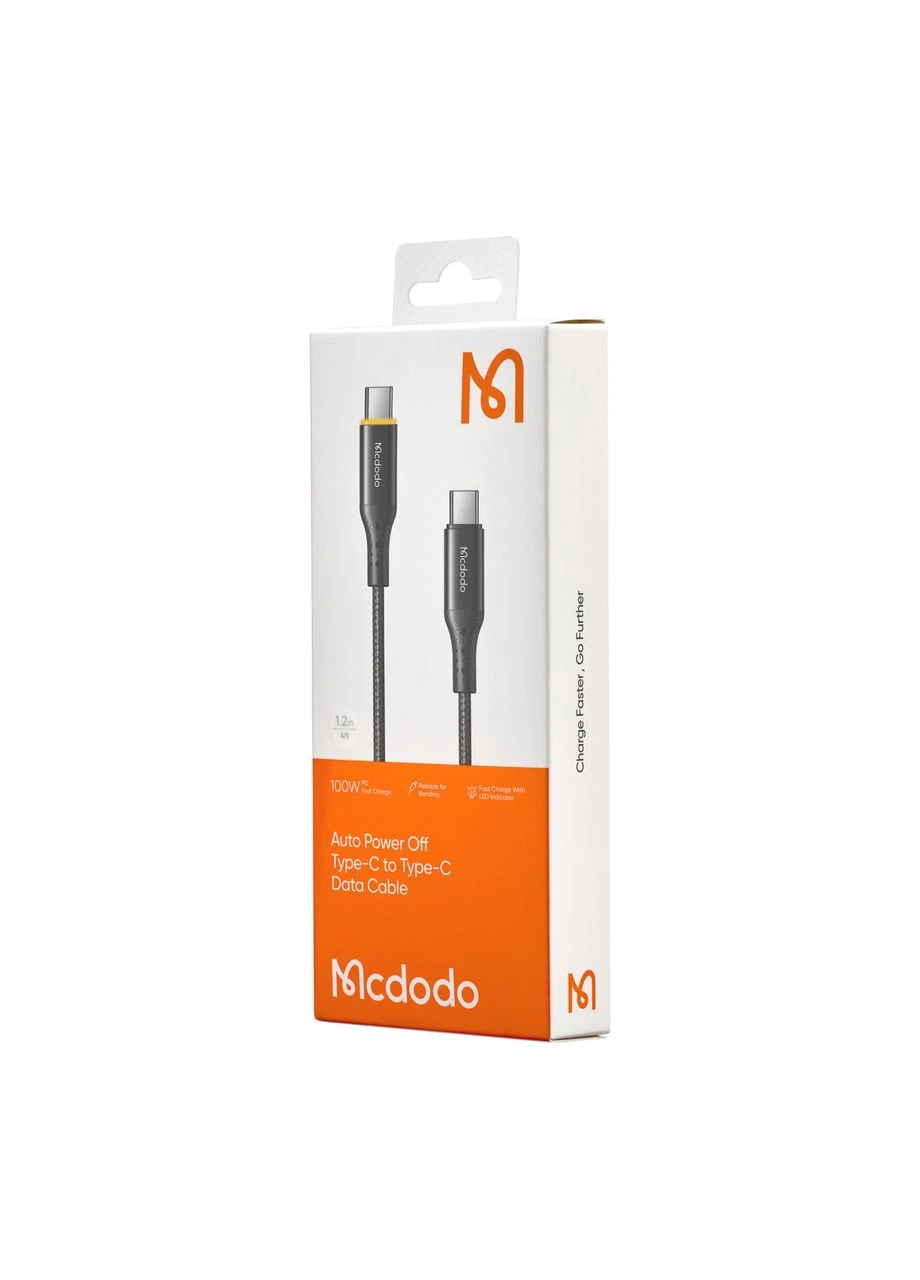 Кабель Nest Series Auto Power Off 100W Type-C to Type-C Data Cable1.2m CA-3460 Чорний McDodo (388777599)