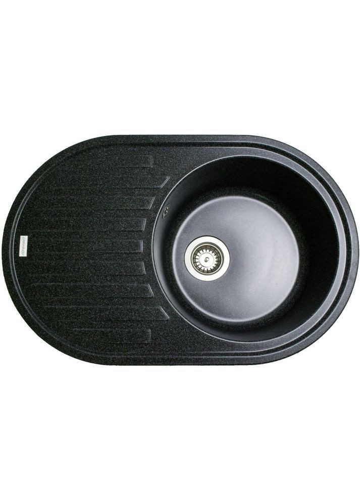 Кухонна мийка зі штучного каменю/кварцева 765х495х200 мм, овальна ELLIPSIS Чорний (30690765495) Adamant (368157249)