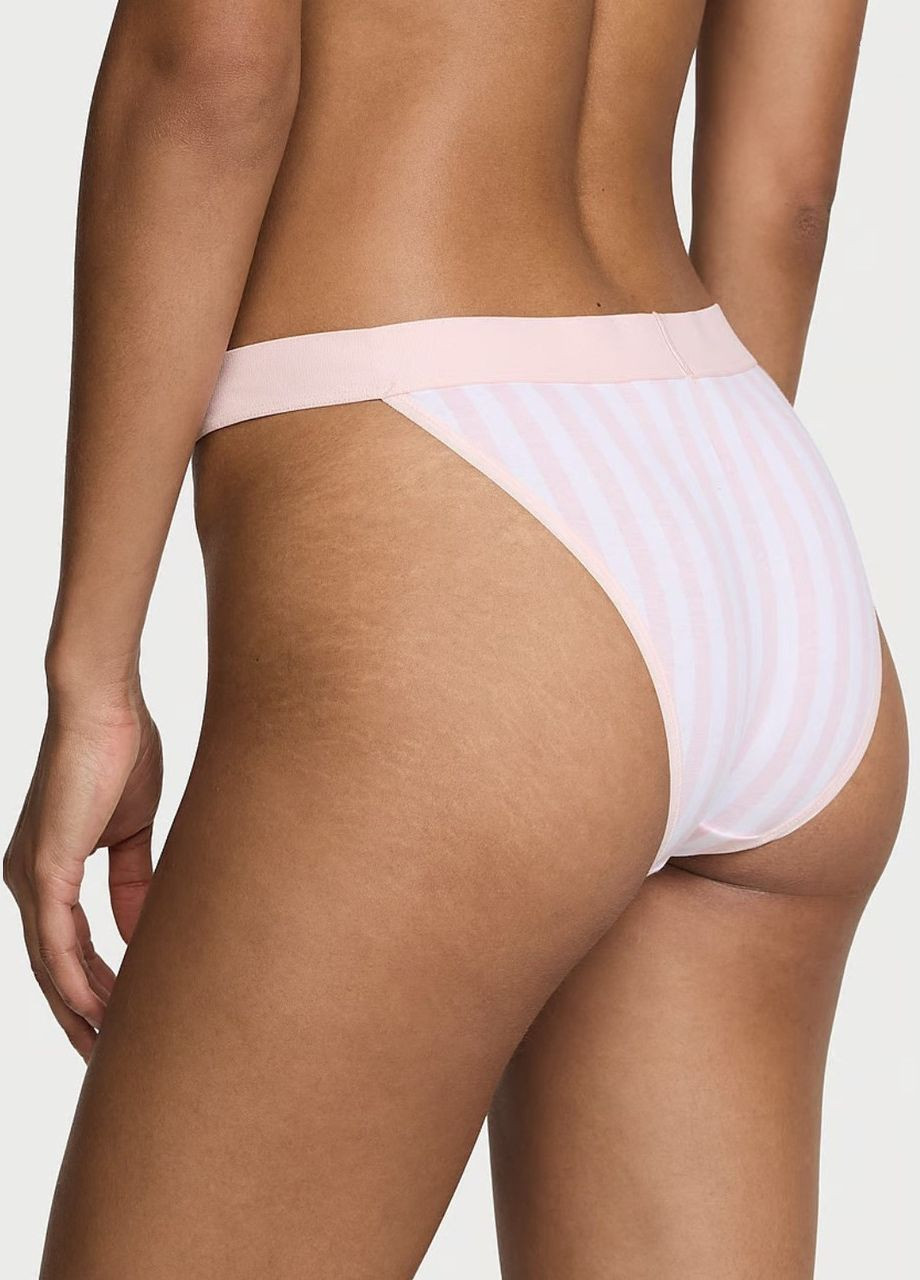 Жіночі трусики Logo Shine Tanga XS білі Victoria's Secret (322820076)